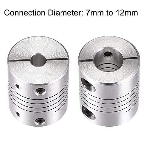 uxcell Motor Shaft 7mm to 12mm Helical Beam Coupler Coupling 25mm Dia 30mm Length - size: 7mm to 12mm