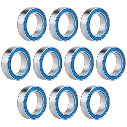 10pcs 6700-2RS Ball Bearings - Miniature Deep Groove Ball Bearing Double Blue Rubber Sealed Chrome Steel for RC Cars/Planes/Drone/Robotics and Small Electric Motors(10x15x4mm) - size: 10x15x4mm 6700-2RS
