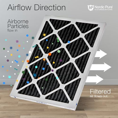 Nordic Pure 20x24x1 Pleated MERV 8 Pure Carbon Air Filters 12 Pack - style: MERV 8 Pure Carbon