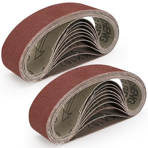 SI FANG Premium Sanding Belts Set 13x1.2 inch for Mini Electric Belt Sander - style: 20pcs Sanding Belts Mix Set