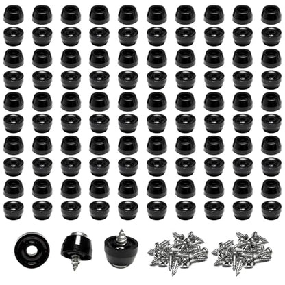 100 Pcs Rubber Feet for Cutting Board with Stainless Screws - size: 7/16" W X 15/64" H