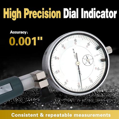 Dial Bore Gauge Set 2-6 Inch (50-160mm), 0.001" Accuracy Cylinder Bore Gauge with Dial Indicator, Engine Cylinder Measuring Tool with Extension Rods for Engine Rebuild and Machinists