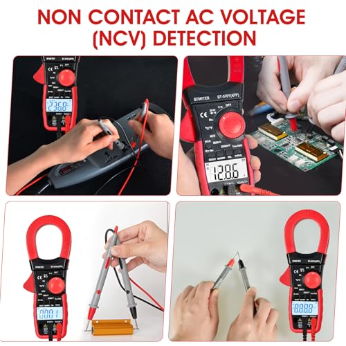 BTMETER Digital Clamp Meter Multimeter, 6000 Counts Bluetooth Multimeter, 2000A AC/DC Amp Tester, Measures Voltage, Ohms, Capacitance, Frequency, Temperature, NCV with Data Logging 570Y-APP