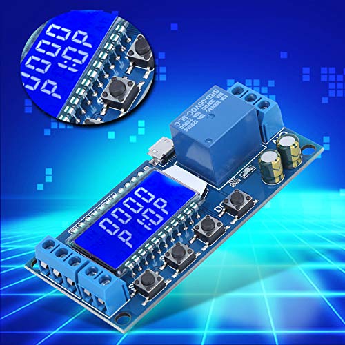 Oumefar Timer Delay Relay XY-LJ02 Cycle Trigger Delay Timer Switch Circuit Electronic Relay Module with LCD Display, 12V Timer Relay Delay Controller Module Support Micro USB 5V Input