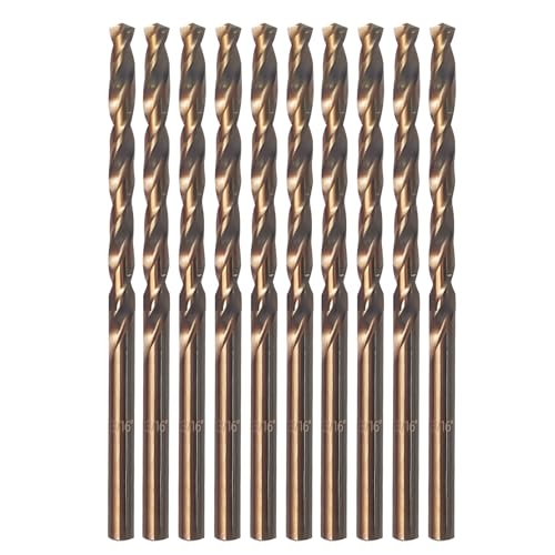 Cobalt Drill Bit 3/16" Twist Drill Bits, M35 High Speed Steel Jobber Length Drill Bit, 135 Degree Tip for Hard Metal, Stainless Steel, Cast Iron with Index Storage Case, Pack of 10 pcs - size: 3/16 in(10pcs)