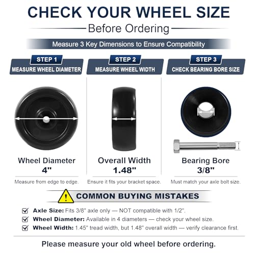 4 Inch Polypropylene Caster Wheels Replacement– 400 lbs Load Capacity Each, Non-Marking, Floor Protective, Smooth Rolling Industrial Wheel for Carts, Tool Cabinets & Equipment(10 Pack) - size: 4 INCH