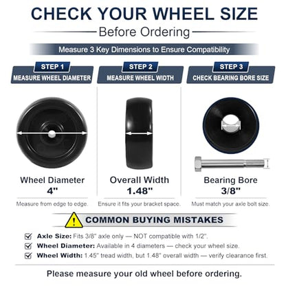 4 Inch Polypropylene Caster Wheels Replacement– 400 lbs Load Capacity Each, Non-Marking, Floor Protective, Smooth Rolling Industrial Wheel for Carts, Tool Cabinets & Equipment(10 Pack) - size: 4 INCH