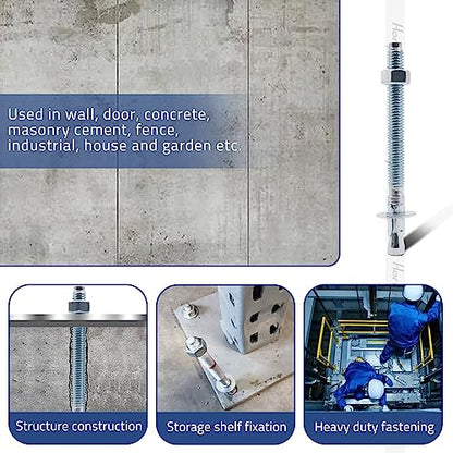 3/8 Concrete Anchors, 3/8 Wedge Anchors Bolts, 4-1/2" L, 10 Pcs - size: 3/8" x 4-1/2"