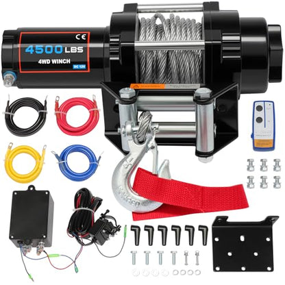 4500LBS electric winch, 12V 4500LBS winch Steel Cable Winch