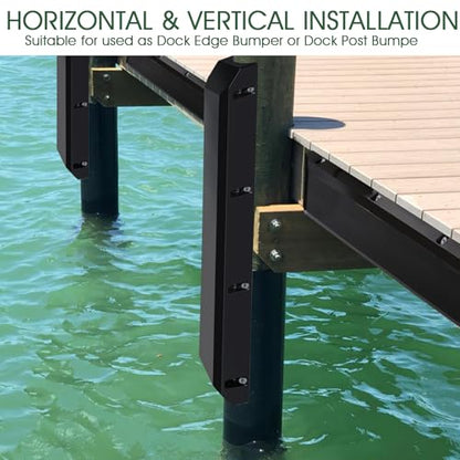 Boat Dock Bumpers for Edge/Piling,Dock Bumpers for Post/Pylon/Straight Edge - style: 2Pack-Black