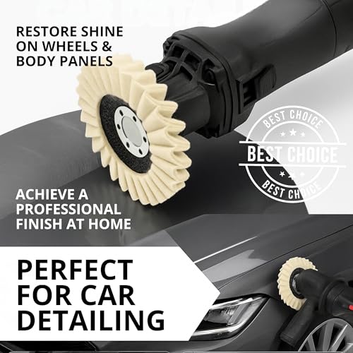 13PCS Aluminum Polishing Kit – 9 Felt Polishing Wheels for Grinder 3 Aluminum Buffing Compound Bars 1 Gloves Angle Grinder Kit for Metal Surface Finishing Rim Detailing DIY Garage Use - style: 13 PCS Beige Set