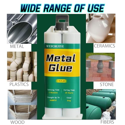 Metal Glue, Epoxy Welding adhesives, High Strength Bonds Metals to Metals, Repair Glue, for Metal Plastic Steel Fiberglass Car Automotive for Body Filler Putty Muffler Repair, 1.76oz