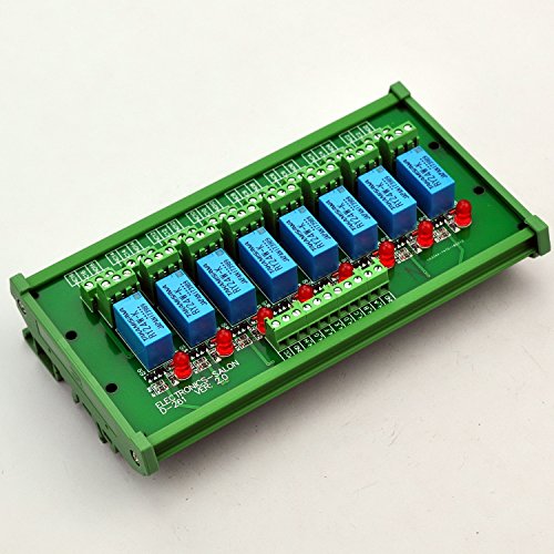 Electronics-Salon DIN Rail Mount 8 DPDT Signal Relay Interface Module. (Operating Voltage: DC 24V)
