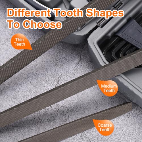 HARFINGTON Triangle Coarse Teeth Cut File 8" Double Cut Teeth High Carbon Steel Hand Rasp File Wood Handle for Metal Wood Deburring Removing - size: 8", style: Coarse