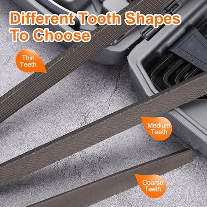 HARFINGTON Triangle Coarse Teeth Cut File 8" Double Cut Teeth High Carbon Steel Hand Rasp File Wood Handle for Metal Wood Deburring Removing - size: 8", style: Coarse