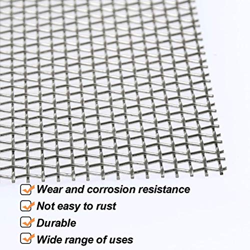 TIMESETL 3 Pcs Stainless Steel Woven Wire 8 Mesh - 12" x 8"(30x21cm) Garden Fence BBQ Wire Mesh Window Screen Mesh - size: 12" x 8" 8 Mesh