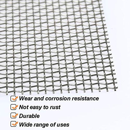 TIMESETL 3 Pcs Stainless Steel Woven Wire 8 Mesh - 12" x 8"(30x21cm) Garden Fence BBQ Wire Mesh Window Screen Mesh - size: 12" x 8" 8 Mesh
