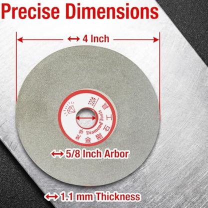 4 Inch 320 Grit Flat Lap Diamond Grinding Disc with 5/8" Arbor Hole - style: 320# Diamond Disc