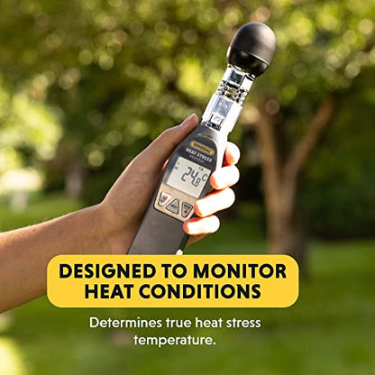 General Tools Hand-held Heat Stress Monitor #WBGT8758, 32° to 122° F, 0 to 100% RH, 35 x 40 mm Brass Black Ball - style: Standard