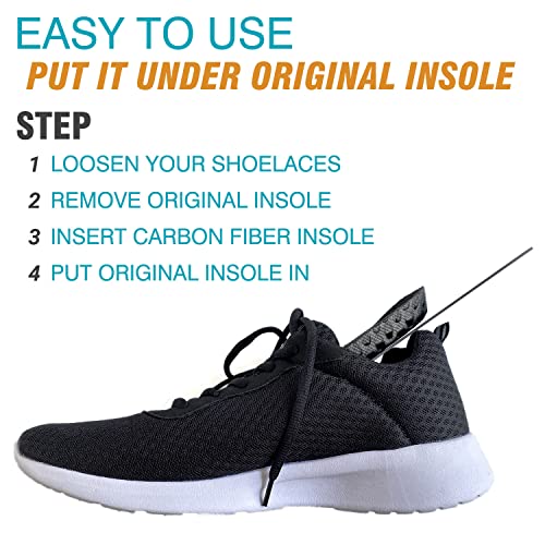 1 Pair Morton's Extension Orthotic,Carbon Fiber Insole,Rigid Foot Support Insert for Morton's Toe,Turf Toe,Hallux Rigidus,Arthritis 25.5cm(Men's Size 9/Women 10) - size: 25.5cm,Fit Women's Size 10, Men's 9