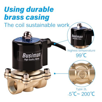 Waterproof Brass Electric Solenoid Valve 1/2" 110VAC Brass Normally Closed - Compatible with Water, Air, Diesel, Gas - Replaceable VITON Seal - Compact Direct Acting - color: 110VAC, size: 1/2"NPT