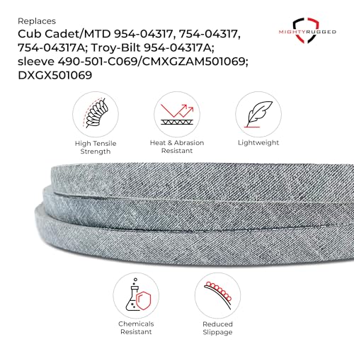 954-04317A Drive Belt for Cub Cadet, Length 67", Heavy-Duty, Aramid Cord Belt Replaces 954-04317, 754-04317, 754-04317A for Craftsman 247. & Z Series, Troy Bilt Mustang & Z Series, MTD RZT, ZT Series - size: 67" x 1/2"