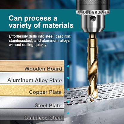 5/8 Inch Cobalt Drill Bit, M35 HSS Twist Drill Bit, 135° Split Point - size: 5/8 Inch