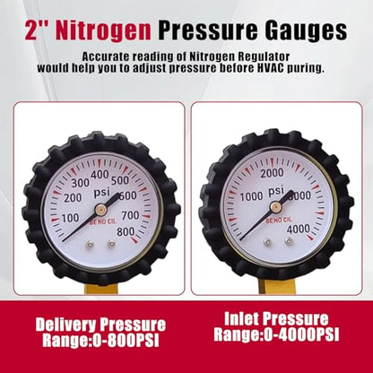 Nitrogen Regulator with 60" Hose,0-800 PSI, CGA 580 - color: 0-800 Psi With Hose