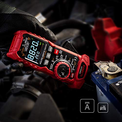 KAIWEETS HT208D Inrush Clamp Meter 1000A True RMS AC/DC Current Amp Meter and KAIWEETS KET20 Silicone Multimeter Test Leads with Gold-Plated Probes