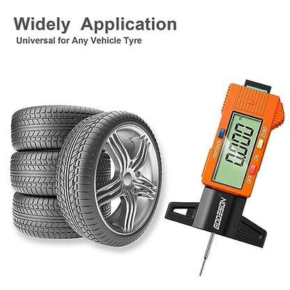 GODESON Digital Tire Tread Depth Gauge 25.4 mm Orange - color: Orange