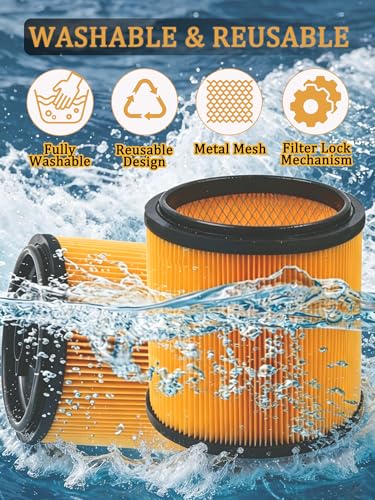 2 Pack VCFS Replacement Filters for Vacmaster 5-20 Gallon Wet/Dry Vacuum