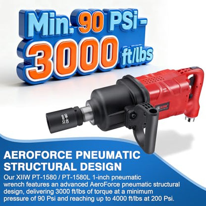 XIIW 1 Inch Air Impact Wrench, Up to 4000 ft-lbs High Reverse Torque - size: 1 Inch | 4000 ft-lbs
