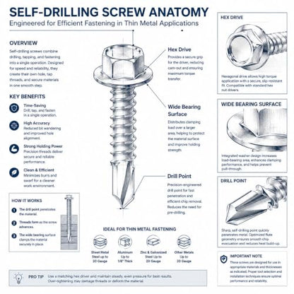 #8#10 Self Drilling Screws for Metal, 410 Stainless Steel, 175PCS - size: SS #8#10 175pcs