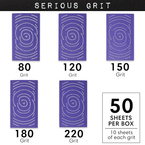 Serious Grit - 3x5 Ceramic Sanding Sheets - P80-220 Assortment - 50 Pack - style: Mixed Grit