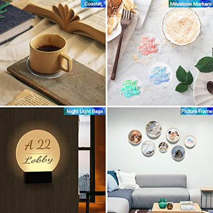 Gartful Clear Acrylic Discs - 6 inch, 10 Pieces Round Acrylic Sheets, 1/25" Thick Transparent Plexiglass Circle Panel, Plastic Disk For Signs, Craft Project, Painting, Milestone Markers, DIY Ornament - size: 0.04" Thick - 6 inch / 10x