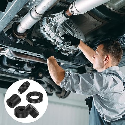 HARFINGTON 8pcs Rubber Spacer 1.57 Inch OD 0.63 Inch ID 0.4 Inch Thick Neoprene Round Anti Vibration Isolation Pads Isolator Rubber Washers Bushings for Home Cars Boat Accessories, Black - size: 16mm x 40mm x 10mm