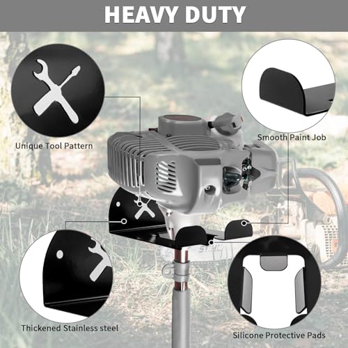 Upgraded Trimmer Rack Wall Mount - 8" Heavy Duty Weed Eater Hanger for Garage Wall, Garden Power Tool Holder Organizer Hooks for Grass Trimmer, Hedge Trimmer, Leaf Blower and Chainsaw, Black, 1 Pack - color: Black-1Pack