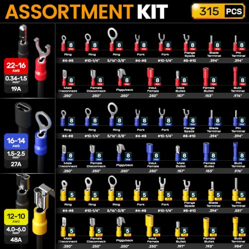 SOMELINE Wire Terminal Crimping Tool Kit, 22-10 AWG with 45-Type Connectors