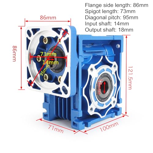 CNCTOPBAOS NMRV040 Worm Gear Reducer Gearbox 40:1 for Nema34 Stepper Motor - style: 40:1