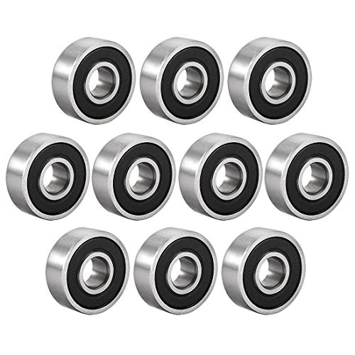 uxcell 606-2RS Deep Groove Ball Bearing Double Sealed 180016 6mm x 17mm x 6mm High Carbon Steel Z1 Bearings Pack of 10 - size: 6mmx17mmx6mm