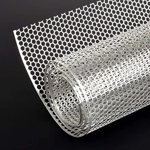 AggAuto 47x16 inches Car Pickup Truck Grill Mesh 6mm Honeycomb Hole Silver - color: Silver, size: 6x1mm Honeycomb
