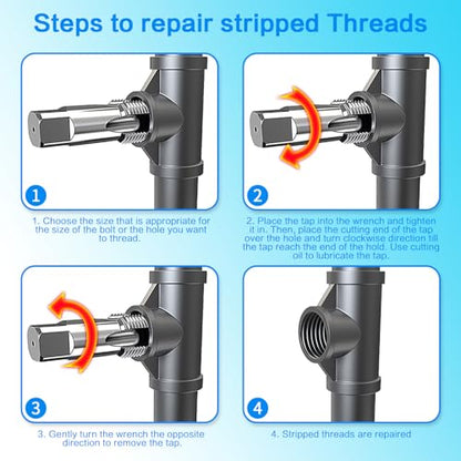 DKIBBITH 1" NPT Pipe Tap Carbon Steel Hand Threading Tool for Assorted Plumbers Mechanics DIY Thread cutting tools. - size: 1"