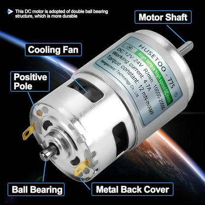 775 High Torque DC Motor, 12V/24V, 10K/20K RPM, D Shaft, 1-Pack - style: D Shaft Motors*1
