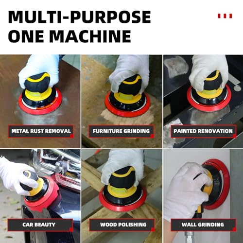 5/6 Inch Pneumatic Random Orbital Air Sander,DA Sander for Auto Body