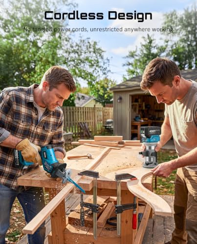 SEESII 2-in-1 Brushless Reciprocating Saw & Wood Router Tool Combo Kit - color: Royal Blue