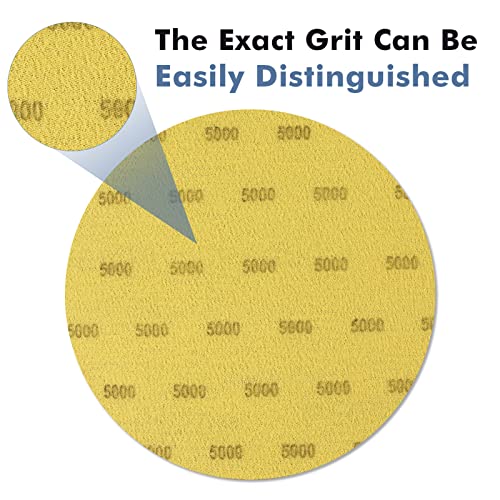 6 Inch 25 PCS 5000 Grit Sanding Disc Wet Dry Sandpaper Hook Loop Sand Paper - style: Grit 5000