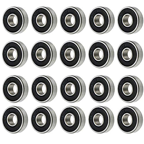 607RS Ball Bearing Double Sealed High Carbon Steel Ball Bearings 7mm x 19mm x 6mm- Pack of 20 - size: 7 x 19 x 6mm