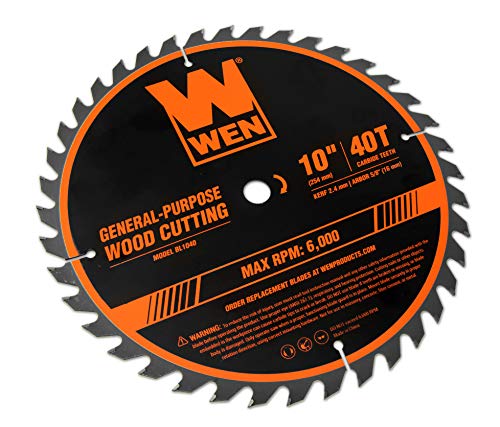 WEN BL1040 10-Inch 40-Tooth Carbide-Tipped Professional Woodworking Saw Blade for Miter Saws and Table Saws - style: Basic