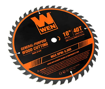 WEN BL1040 10-Inch 40-Tooth Carbide-Tipped Professional Woodworking Saw Blade for Miter Saws and Table Saws - style: Basic