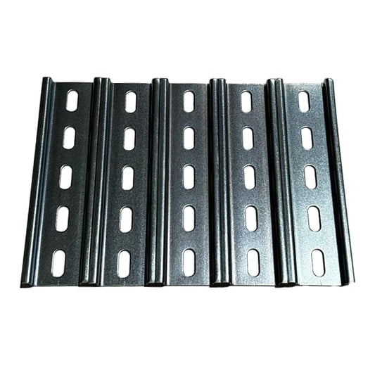 International Connector T&G 5 Pieces DIN Rail Slotted Zinc-Plated Steel RoHS 35mm Wide 7.5mm High (5") - size: 5"